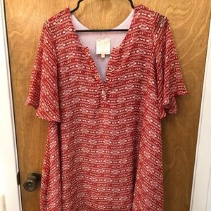 Aztec Print Tunic Top